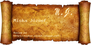 Miska József névjegykártya